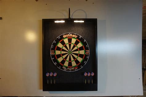 LED Lighted Dart Board Backboard Custom Cabinet Charcoal Felt - Etsy