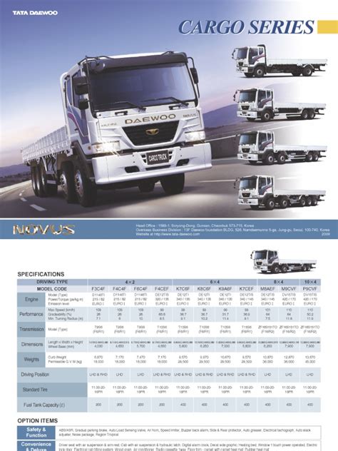 Tata Daewoo Truck - Specs | PDF