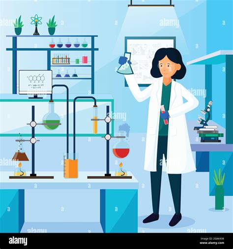 Female scientist cartoon hi-res stock photography and images - Alamy