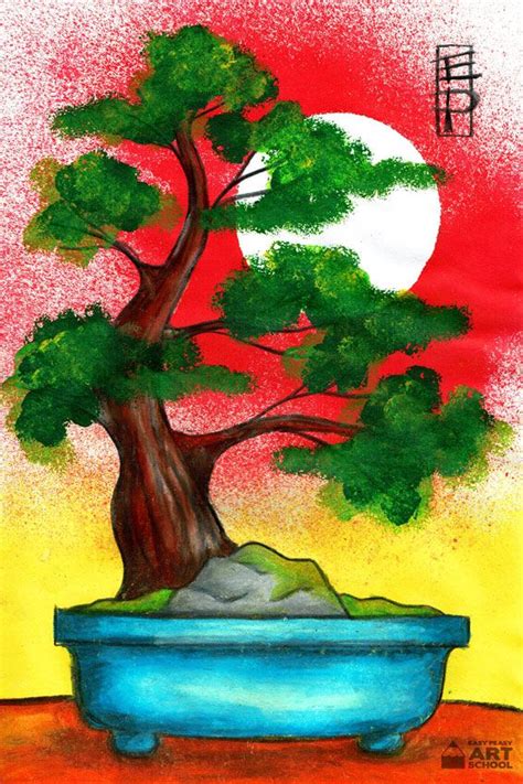 NEW: Bonsai Tree - Easy Peasy Art School. Online step by step Japan ...