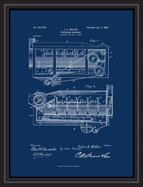 Thresher Patent Print Threshing Machine Agriculture Blueprint - Etsy