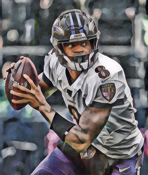 Lamar Jackson Baltimore Ravens Abstract Art 8 Art Print by Joe Hamilton in 2021 | Nfl football ...