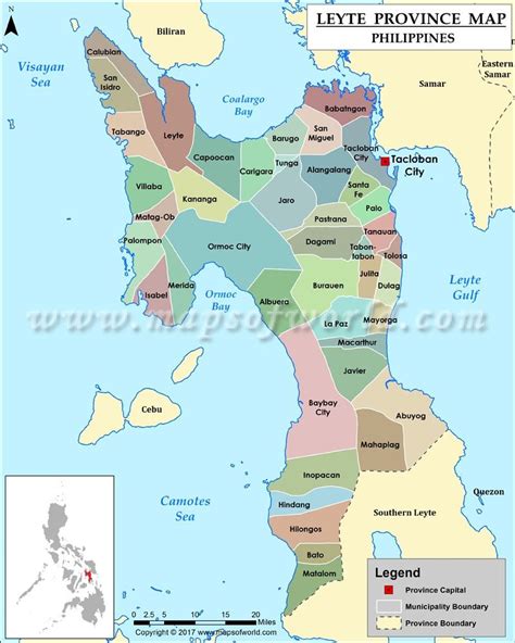 Leyte Map | Map of Leyte Province, Philippines | Leyte, Philippines ...