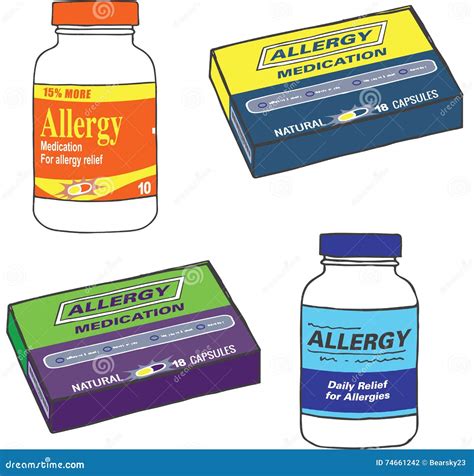 Allergy Medication stock vector. Illustration of container - 74661242