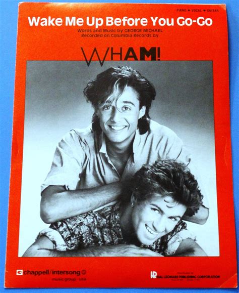 RARE Wake Me Up Before You Go-Go - George Michael WHAM! vintage sheet ...