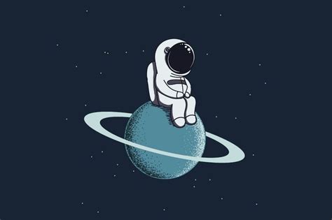 Cute spaceman alone | Desenhos de astronauta, Papel de parede de arte, Art and illustration