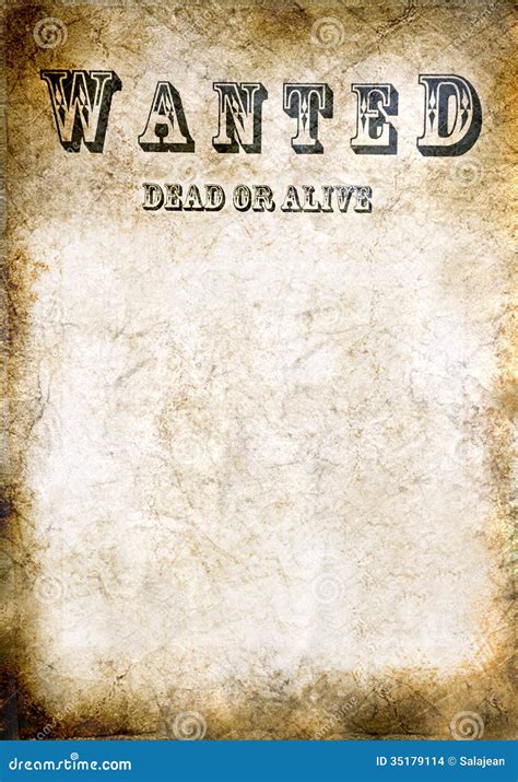 Wanted Vintage Poster, Dead Or Alive Stock Photo - Image: 35179114