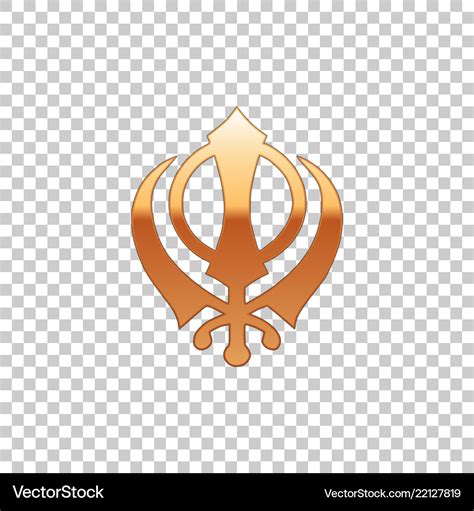 Golden sikhism religion khanda symbol isolated Vector Image