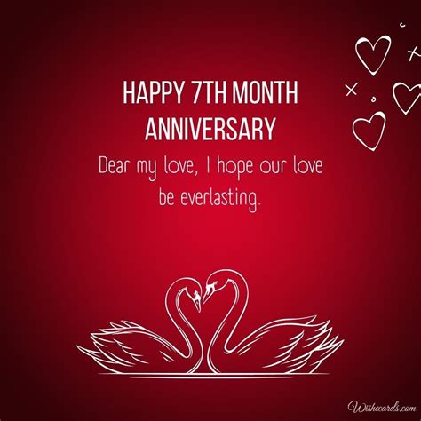 Creative 7th Month Anniversary Cards With Best Wishes And Greetings