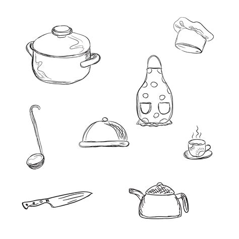 kitchen tools, sketch style | Illustrator Graphics ~ Creative Market