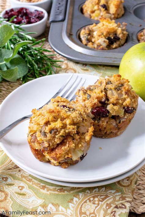 Cornbread Sausage Stuffing Muffins - A Family Feast®