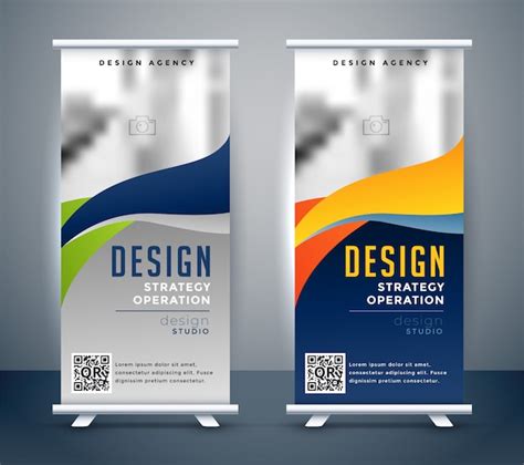 Free Vector | Abstract roll up banner standee design