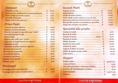 Menu da trattoria tre scalini ristorante, Creazzo