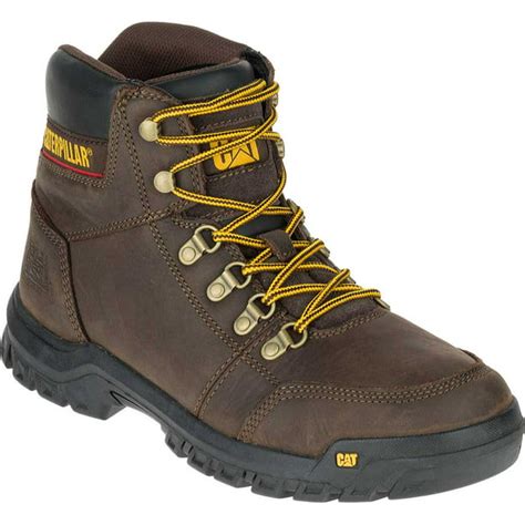 Caterpillar - Men's Caterpillar Outline Work Boot Seal Brown Full Grain ...