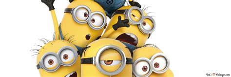 Despicable me animated movie characters minions having fun together 4K ...