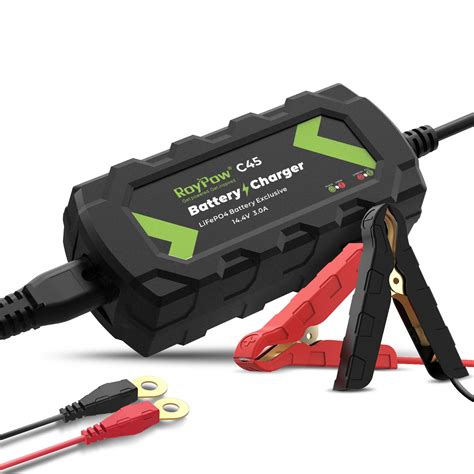 Buy 12V Trickle Charger, RoyPow 3-Amp Battery Maintainer for 12 Volt LiFePO4 Lithium Battery ...