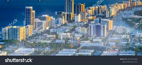 Aerial View Miami Skyline Tall Skyscrapers Stock Photo 2213571369 ...