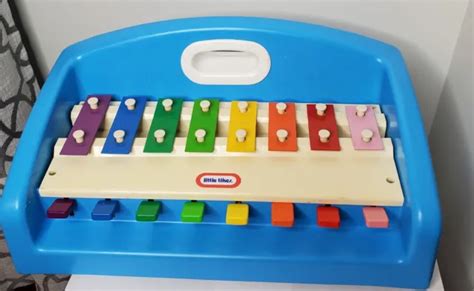 LITTLE TIKES XYLOPHONE Tap-A-Tune Piano Keyboard Blue Vintage 1985 $30.00 - PicClick
