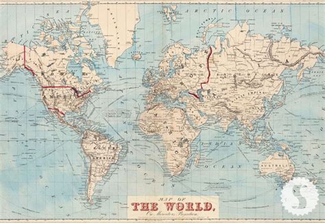 Map of the World | Swag Paper Premium Quality Wallcoverings World Map Wallpaper, Mural Wallpaper ...