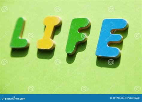 Word Life in Wooden Letters on Green Background Stock Photo - Image of ...