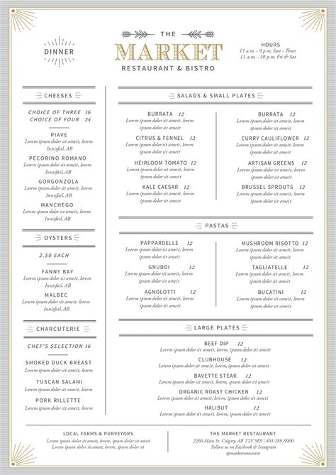 Bistro Restaurant Menu Template, Simple Elegant Menu Template, Restaurant Menu Template, DIY ...