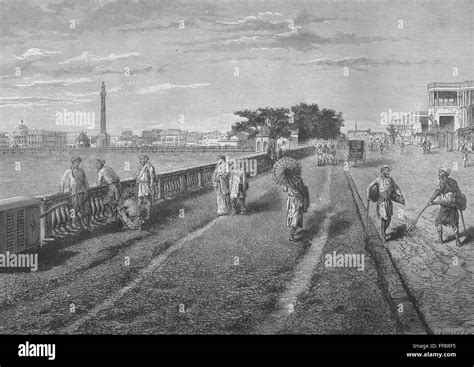 KOLKATA: The Esplanade, Calcutta, 1882 antique map Stock Photo - Alamy