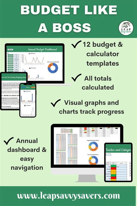 Monthly Budget Template With Annual Dashboard | Etsy | Budgeting ...