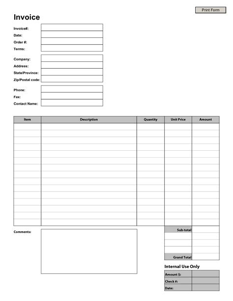 Blank Invoices Printable For Word | Invoice Template Ideas