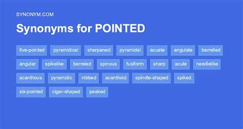 Another word for POINTED > Synonyms & Antonyms