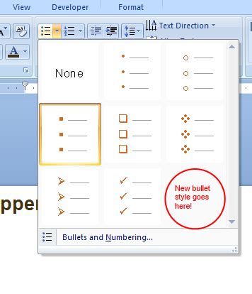 How do I add a new "bullet" style to the list of frequently used bullets in powerpoint? - Super User