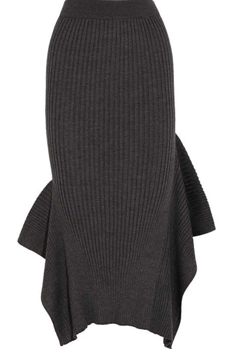 Ribbed wool and silk-blend midi skirt - Tumblr Pics