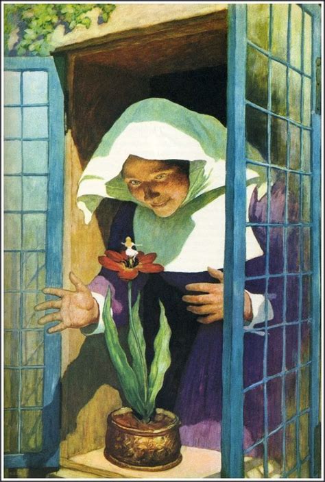 thumbelina in a tulip ~ illustration by n.c. wyeth | Art, Fairytale art, Painting