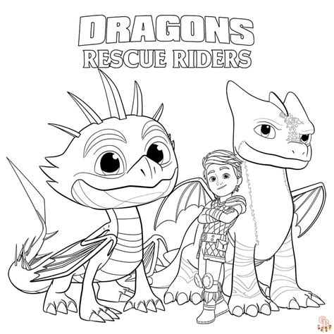 Dragons Rescue Riders målarbok - Utskrivbart och enkelt