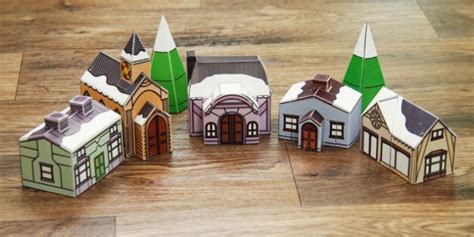 Small Christmas Village Displays | Paper Model Printable