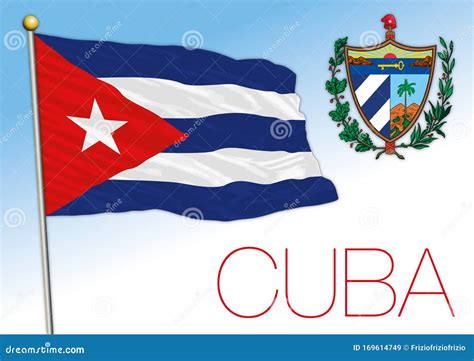 Cuba Official National Flag and Coat of Arms Stock Vector ...