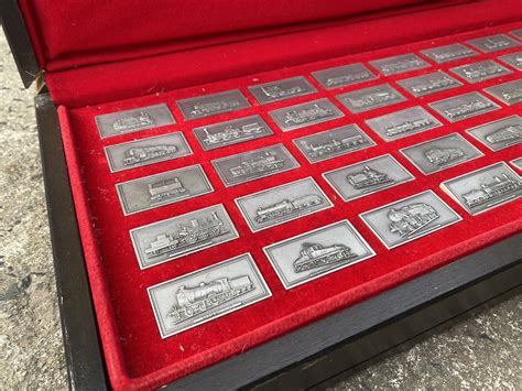 John Pinches 50x Pewter Ingots GREAT BRITISH LOCOMOTIVES Railway Set In ...