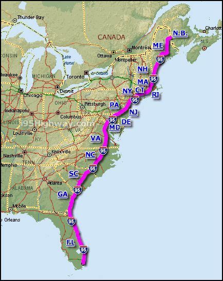 Interstate 95 (I-95) is the main highway on the East Coast of the ...