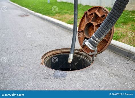 Emptying Septic Tank, Cleaning the Sewers Stock Photo - Image of horizontal, empty: 98615928