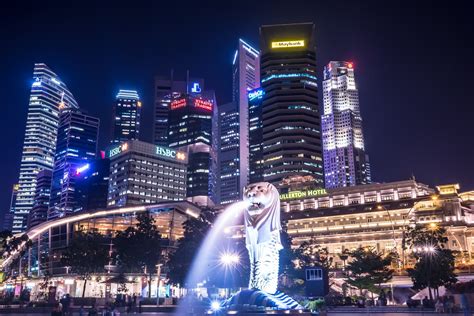 Merlion Park at night - Wonder Full at Marina Bay Sands etc. | KOSUBLOG