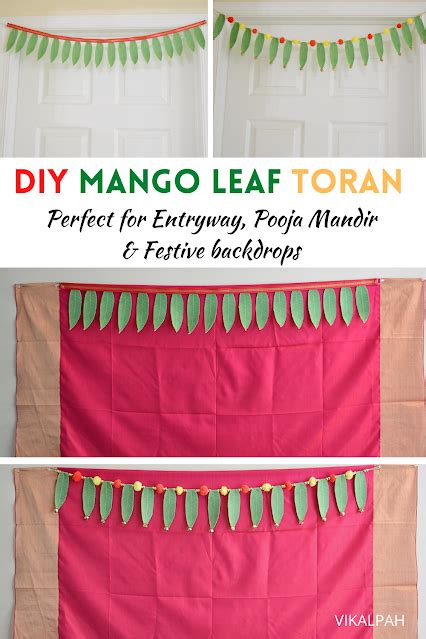 Vikalpah: How to make a Mango leaf thoranam | DIY Mango leaf toran for doors, backdrops and ...