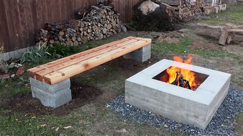 Cinder Block Fire Pit Bench Design | Feuerstellen im freien ...