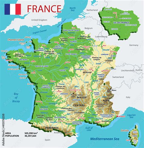 Physical Map Of France France Map Tourism | The Best Porn Website