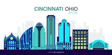 Cincinnati Ohio City Skyline Illustration Vector Download