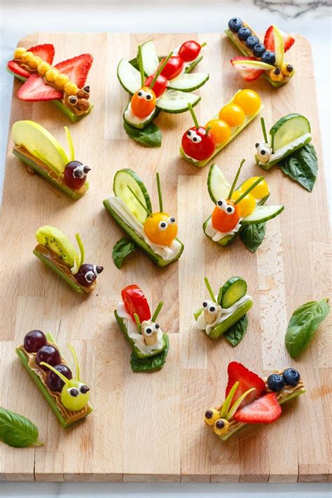 Cute veggie bugs for kiddos to snack on. - Häppchen - Appetizers for party | Fun kids food ...