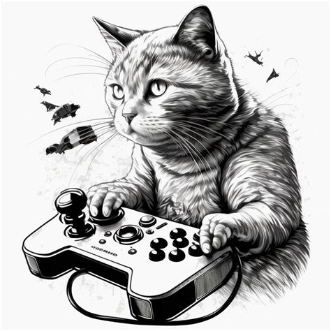 Cats Playing Video Games two PNG, SVG Digital Art Instant Download ...