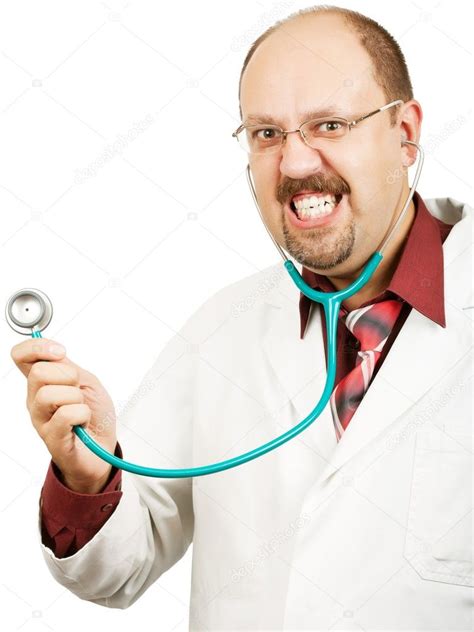 Crazy bald-headed Doctor — Stock Photo © bond80 #5954015