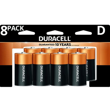 Duracell 1.5V Coppertop Alkaline D Batteries 8 Pack - Walmart.com