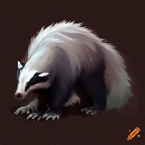 Illustration of a fantasy badger on Craiyon