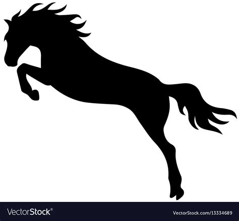 Rearing horse fine silhouette - black over Vector Image