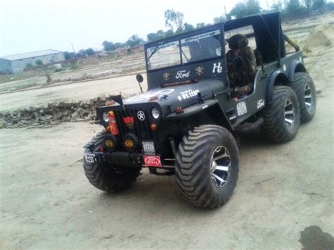 A modified version of Willys Jeep now converted into a 6x6 in India